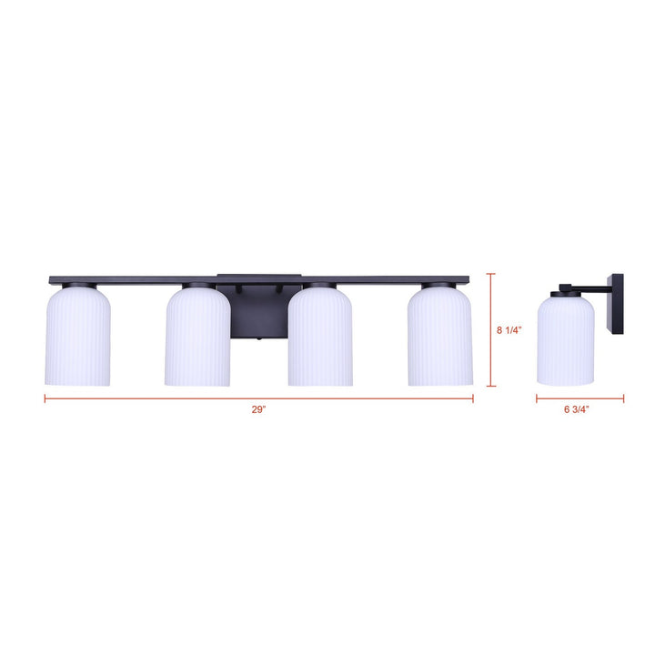 Bram Four Light Vanity in Matte Black Canarm Canada