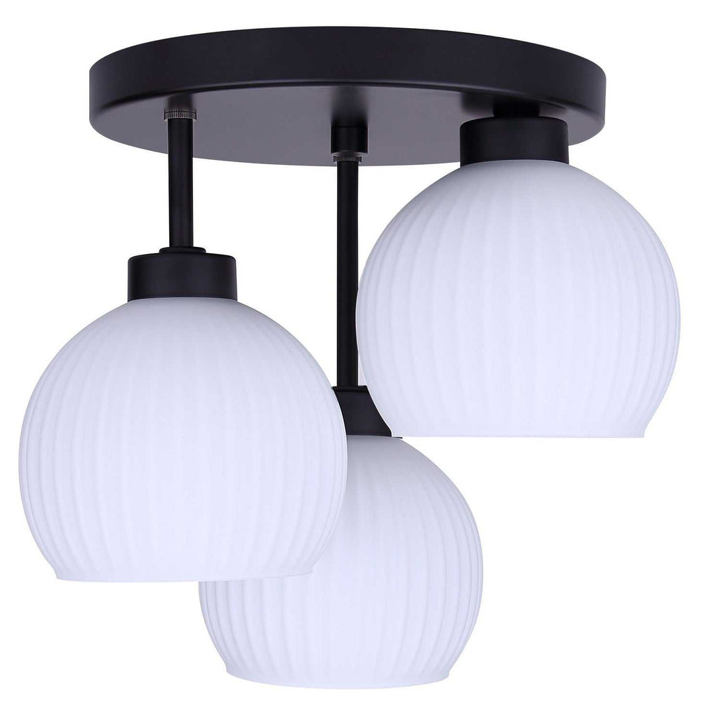Nella Three Light Semi-Flush Mount in Matte Black Canarm Canada