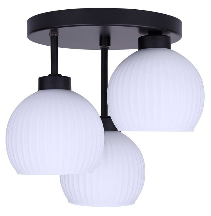 Nella Three Light Semi-Flush Mount in Matte Black Canarm Canada