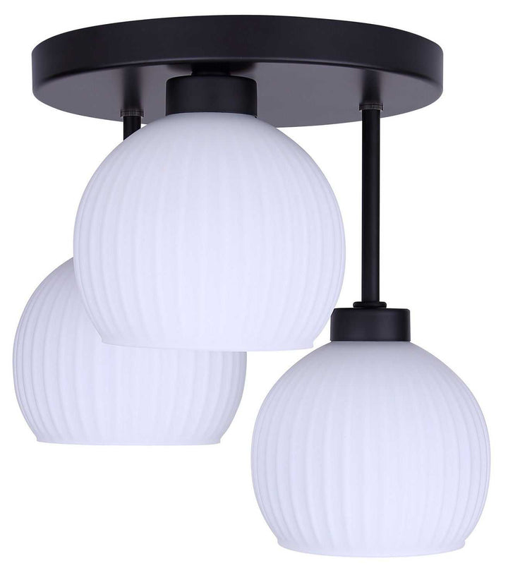 Nella Three Light Semi-Flush Mount in Matte Black Canarm Canada