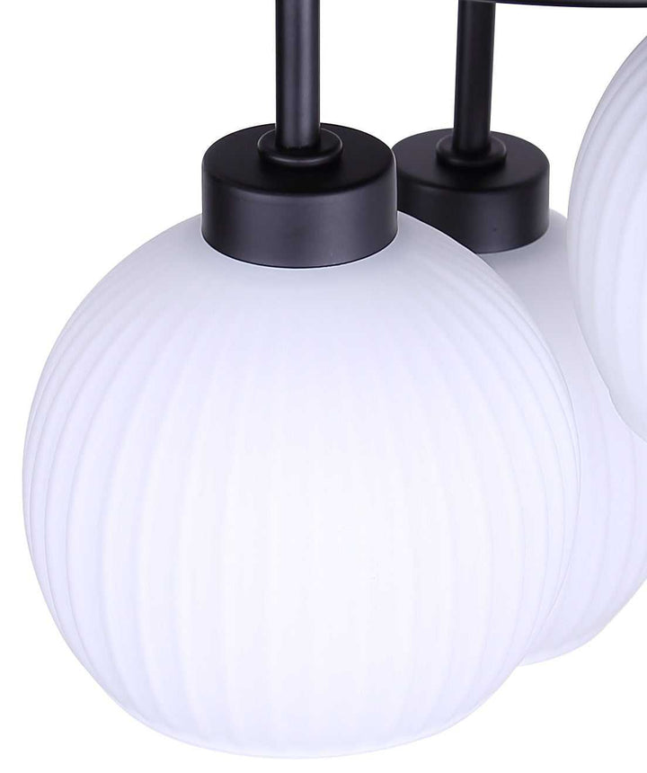 Nella Three Light Semi-Flush Mount in Matte Black Canarm Canada