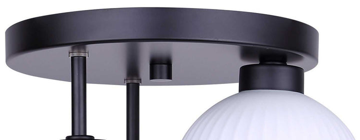 Nella Three Light Semi-Flush Mount in Matte Black Canarm Canada