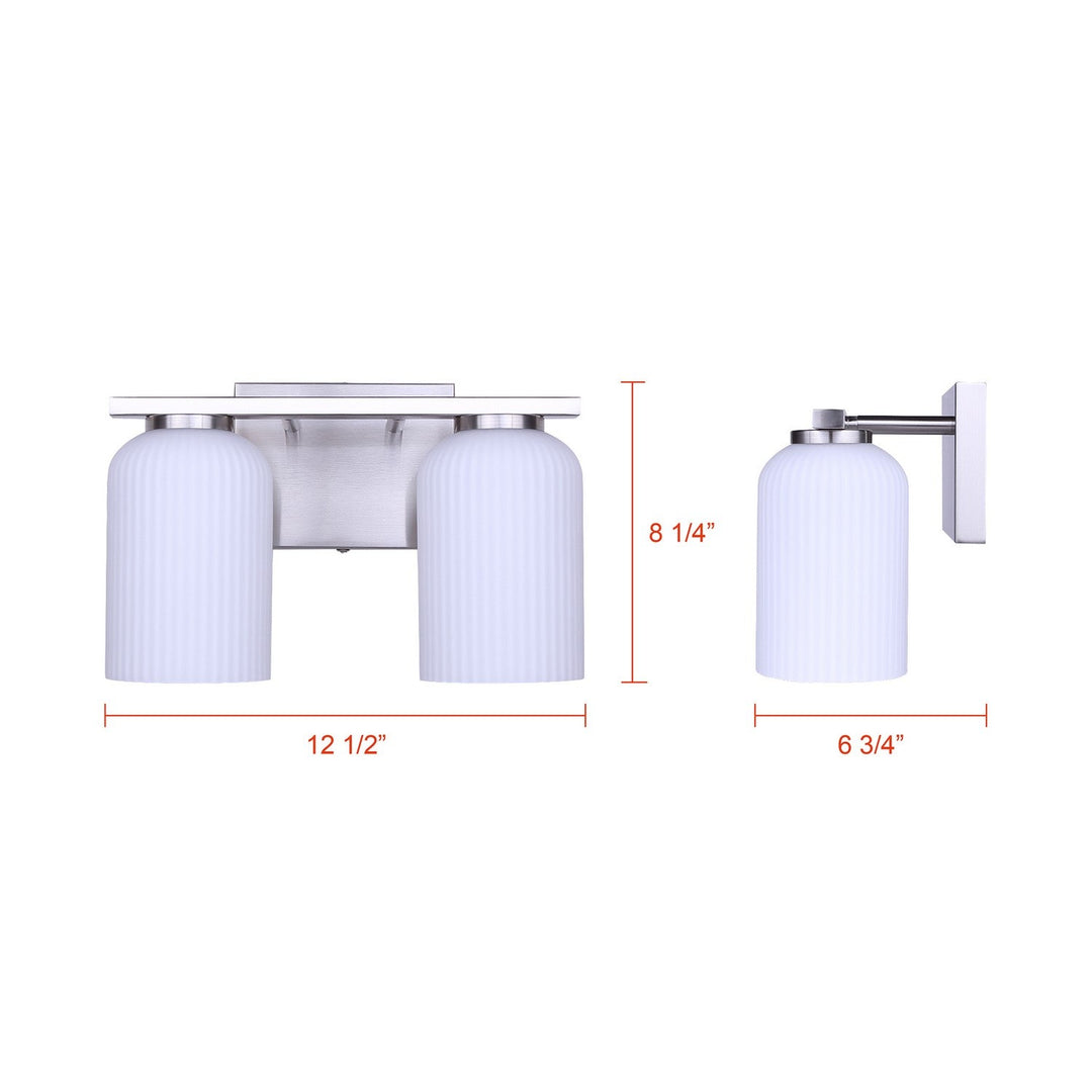 Bram Two Light Vanity in Brushed Nickel Canarm Canada