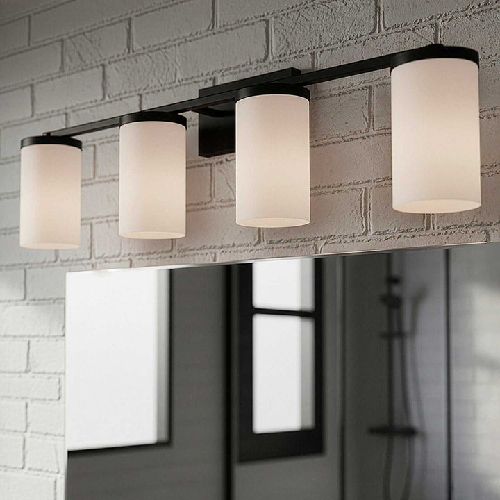 Britton Four Light Vanity in Matte Black Canarm Canada