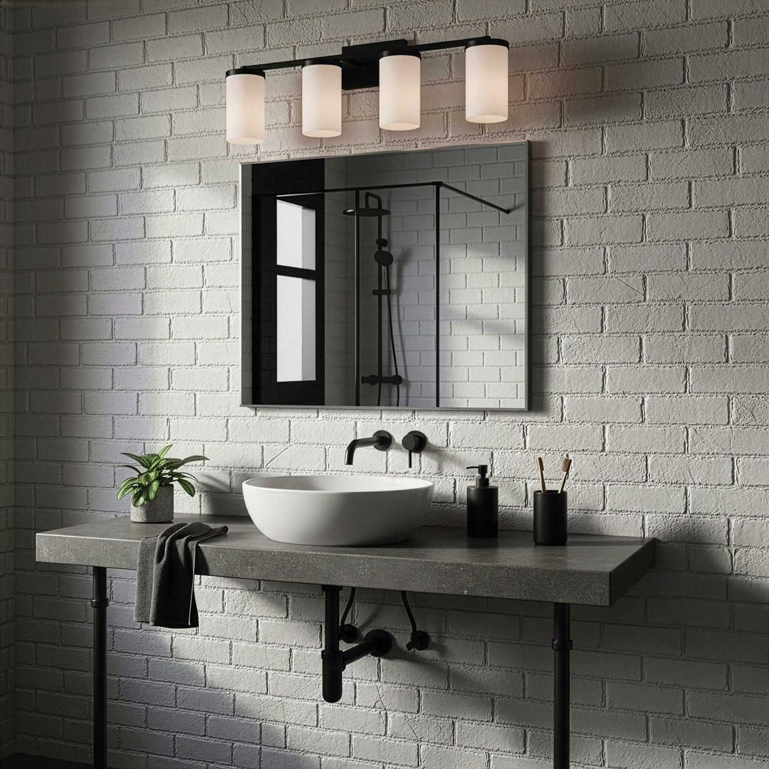 Britton Four Light Vanity in Matte Black Canarm Canada