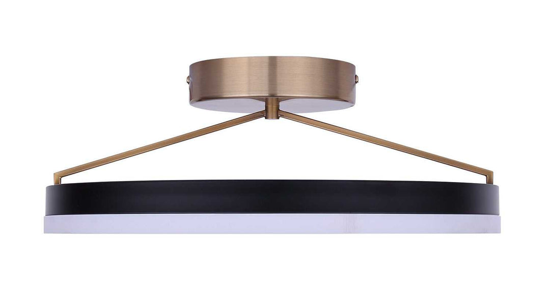 Louie LED Flush Mount in Matte Black + Gold Canarm Canada