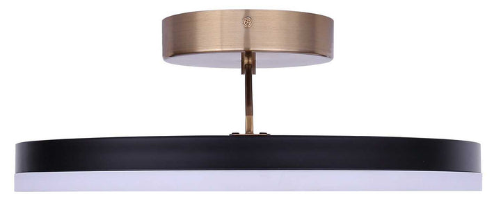 Louie LED Flush Mount in Matte Black + Gold Canarm Canada