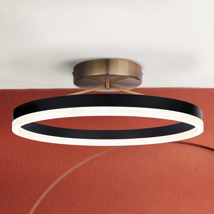 Louie LED Flush Mount in Matte Black + Gold Canarm Canada