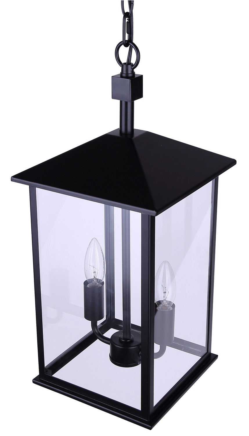 Rossland Two Light Outdoor Pendant in Matte Black Canarm Canada