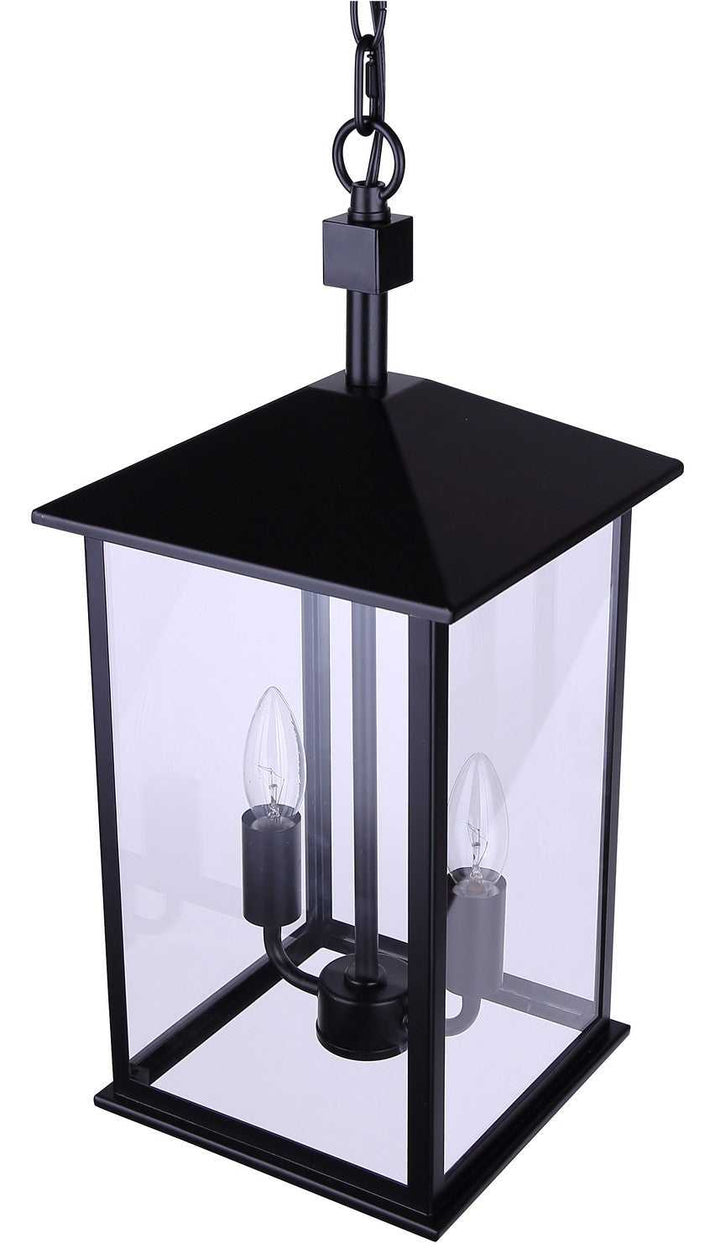 Rossland Two Light Outdoor Pendant in Matte Black Canarm Canada