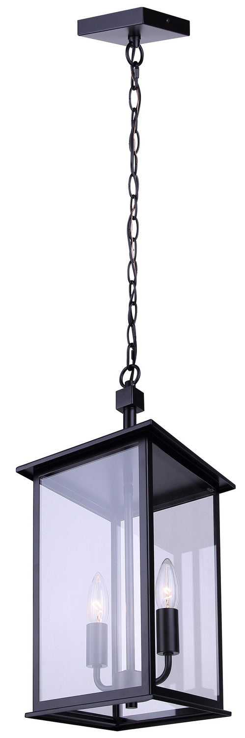 Rossland Two Light Outdoor Pendant in Matte Black Canarm Canada