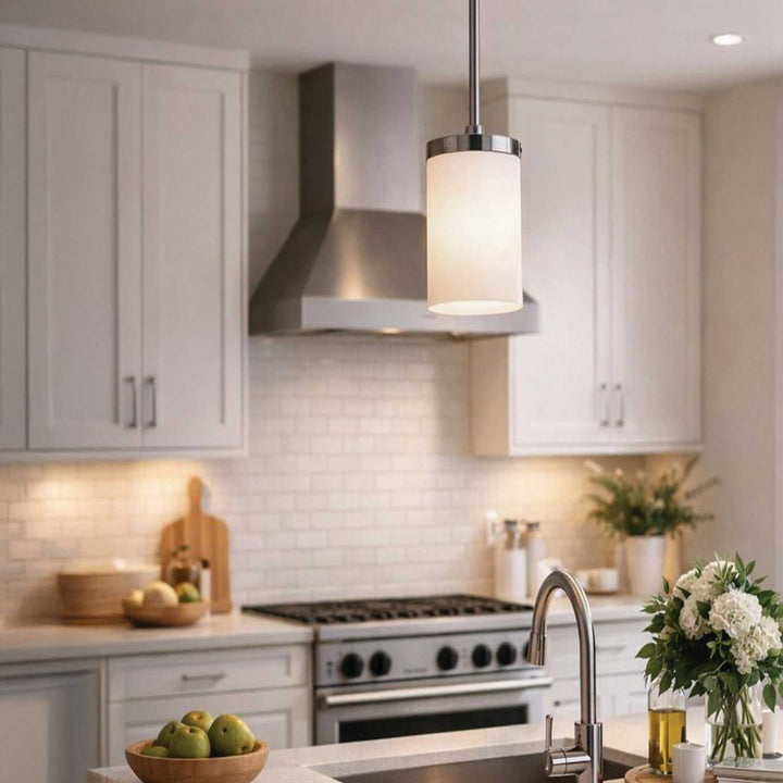 Britton One Light Pendant in Brushed Nickel Canarm Canada