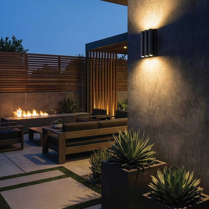 Noctra LED Outdoor Wall Mount in Black (Sand) Canarm Canada