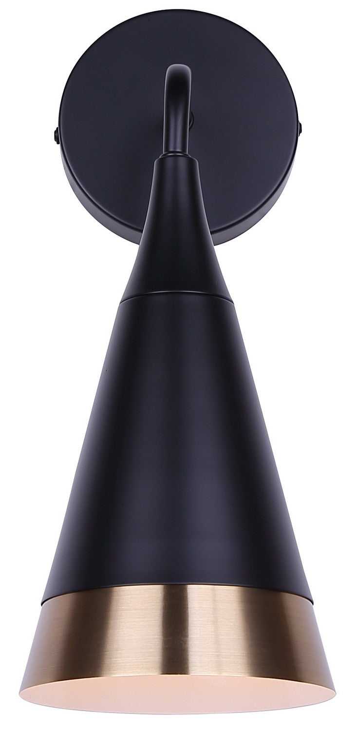 Noiré One Light Wall Sconce in Matte Black + Gold Canarm Canada