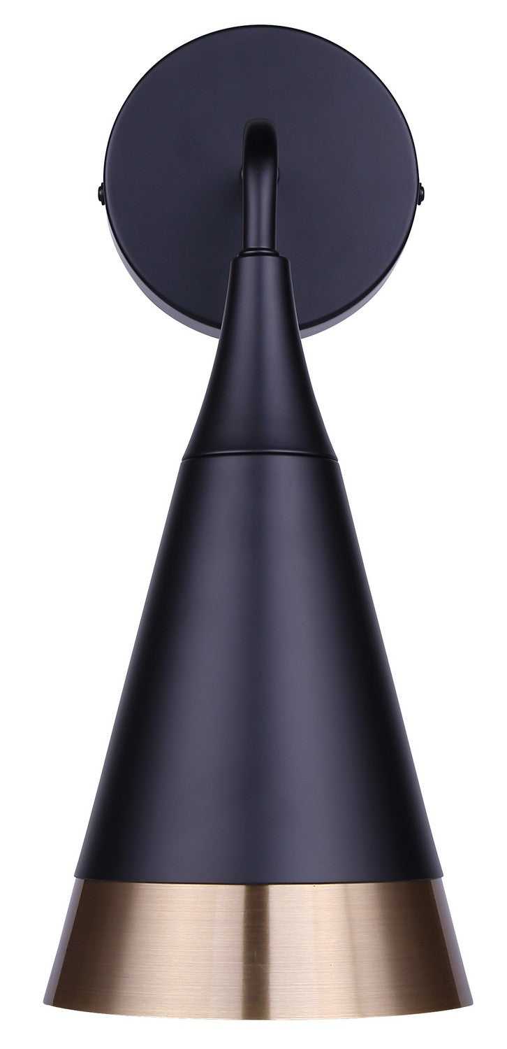 Noiré One Light Wall Sconce in Matte Black + Gold Canarm Canada