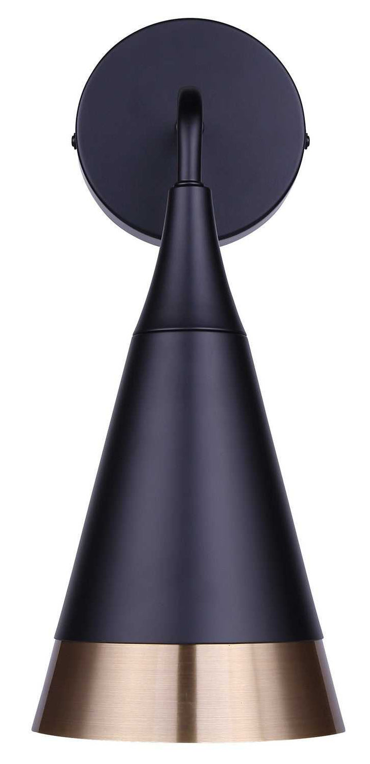 Noiré One Light Wall Sconce in Matte Black + Gold Canarm Canada