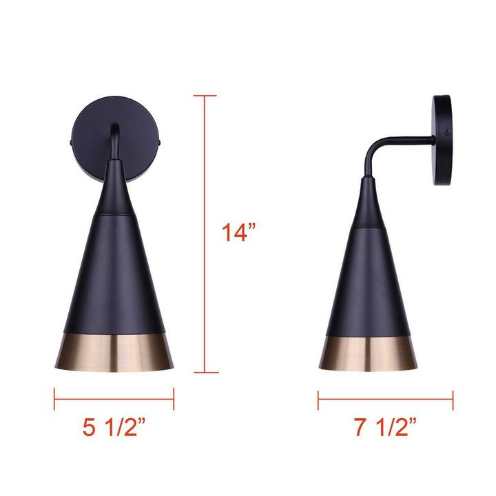 Noiré One Light Wall Sconce in Matte Black + Gold Canarm Canada