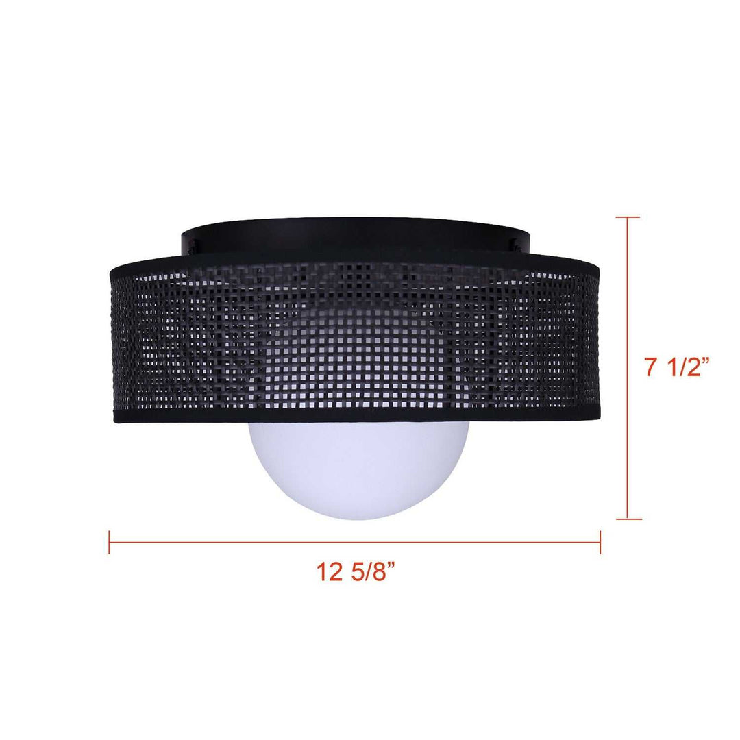 Thane One Light Flush Mount in Matte Black Canarm Canada