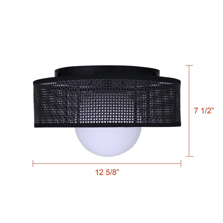 Thane One Light Flush Mount in Matte Black Canarm Canada