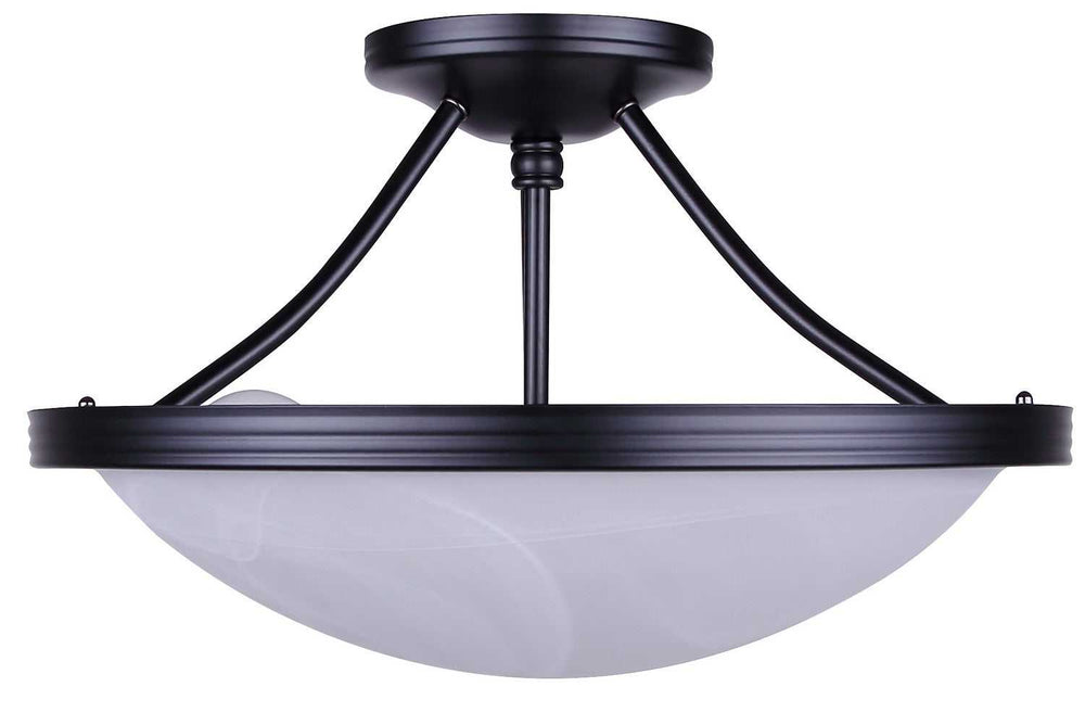 Devon Three Light Semi-Flush Mount in Matte Black Canarm Canada