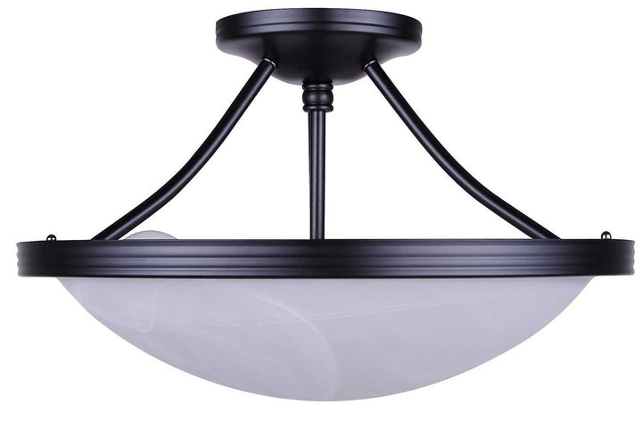 Devon Three Light Semi-Flush Mount in Matte Black Canarm Canada