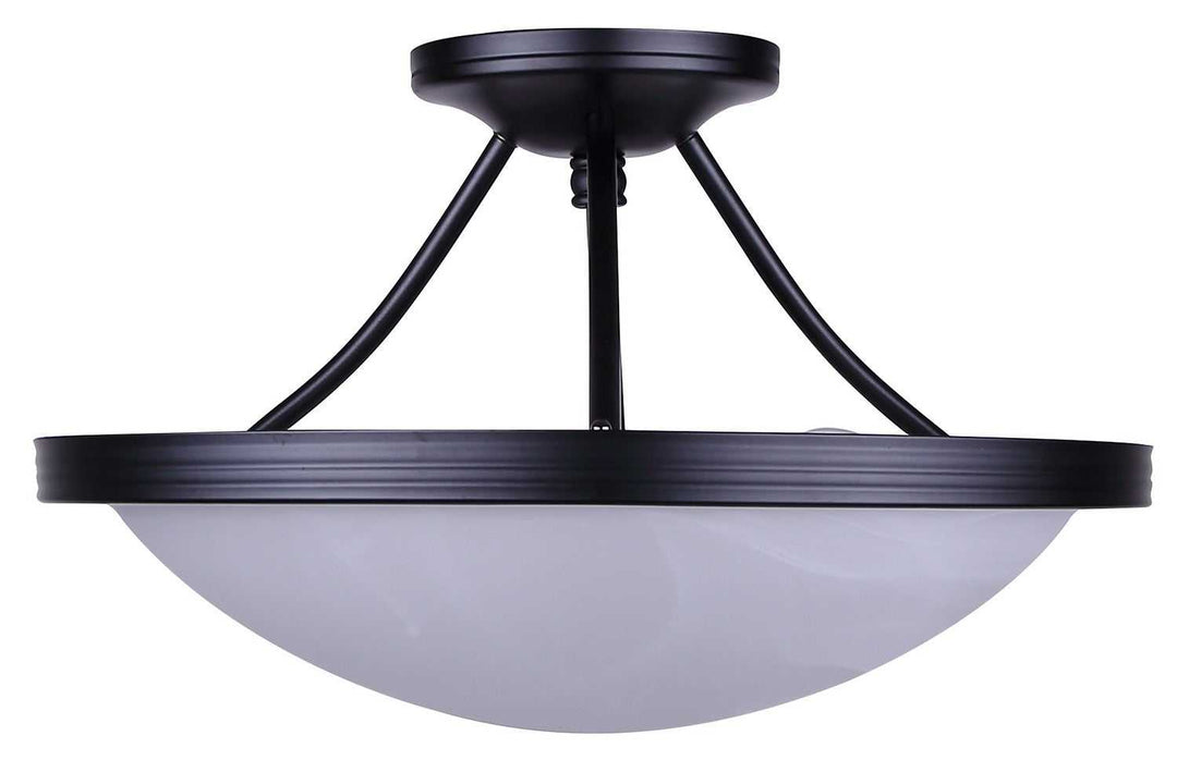 Devon Three Light Semi-Flush Mount in Matte Black Canarm Canada