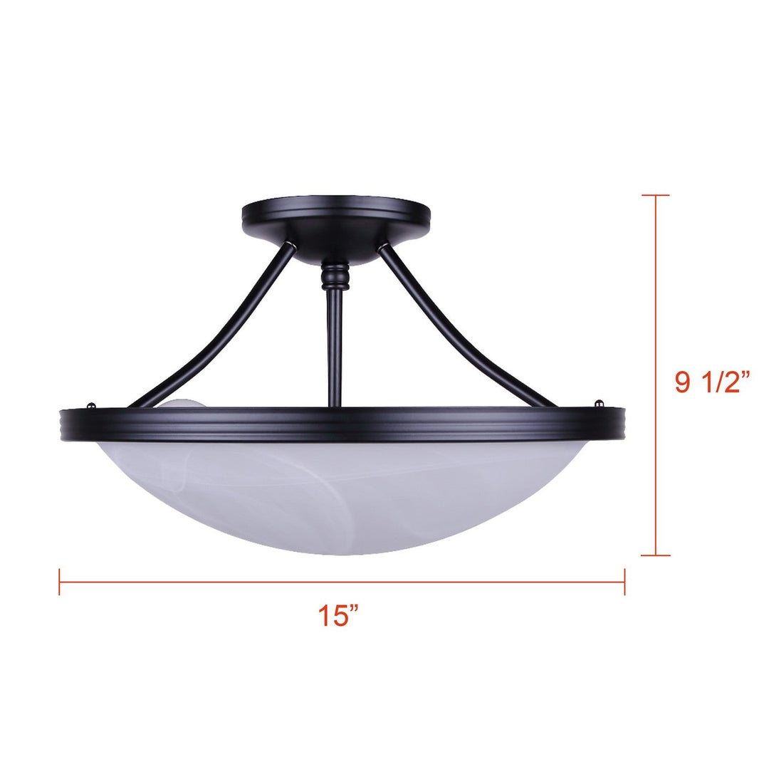 Devon Three Light Semi-Flush Mount in Matte Black Canarm Canada