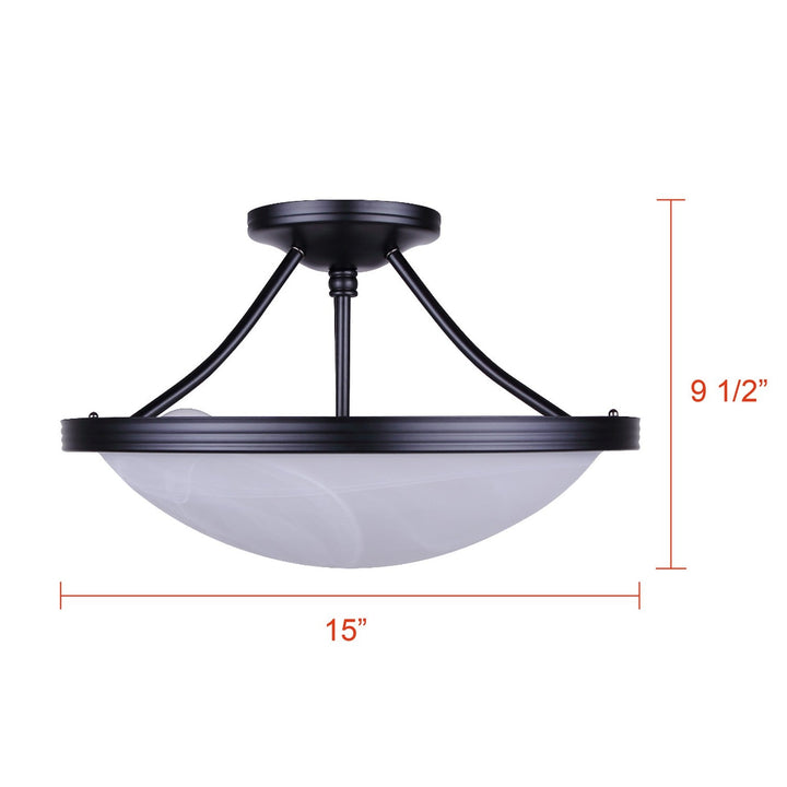 Devon Three Light Semi-Flush Mount in Matte Black Canarm Canada