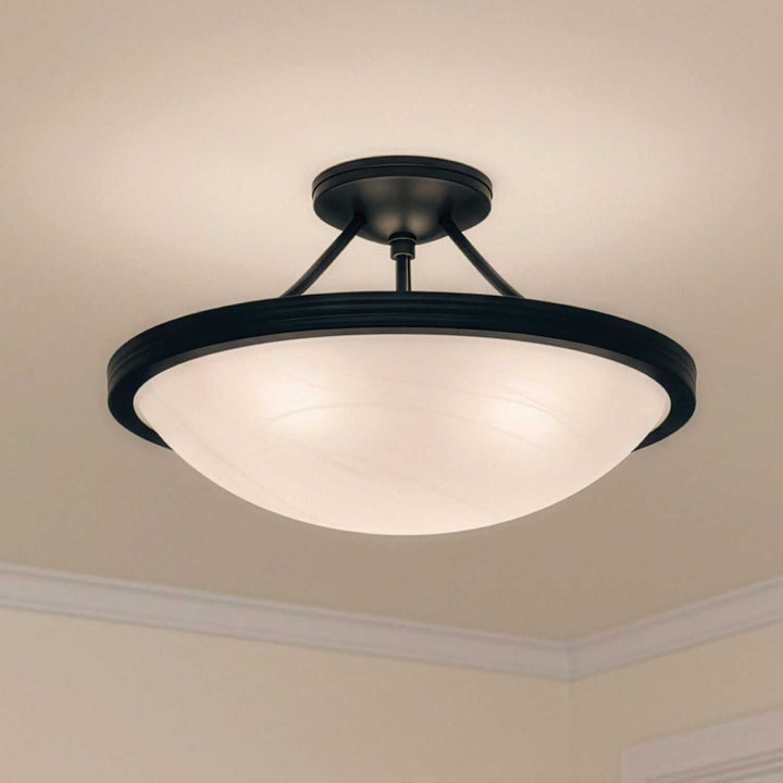 Devon Three Light Semi-Flush Mount in Matte Black Canarm Canada