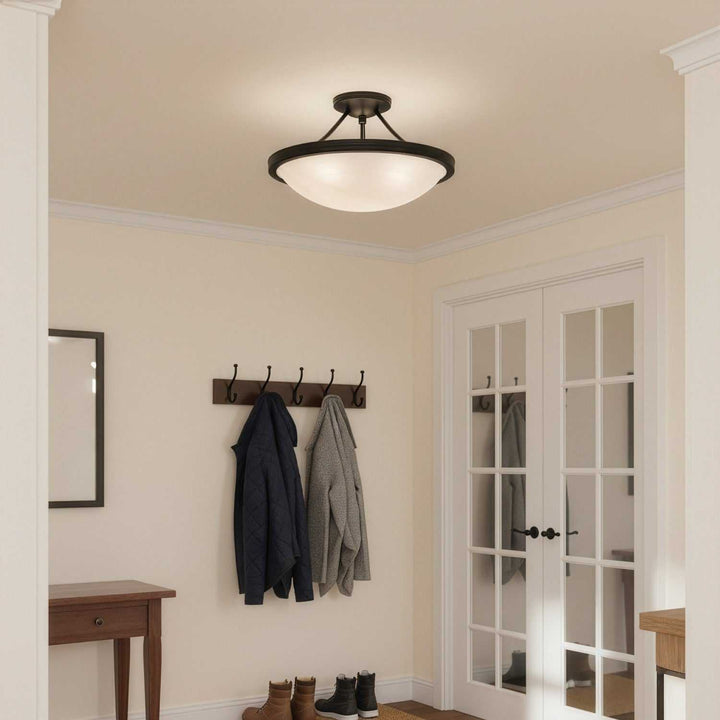 Devon Three Light Semi-Flush Mount in Matte Black Canarm Canada
