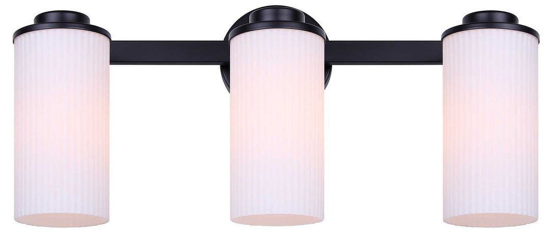 Kinslea Three Light Vanity in Matte Black Canarm Canada