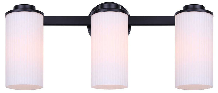 Kinslea Three Light Vanity in Matte Black Canarm Canada