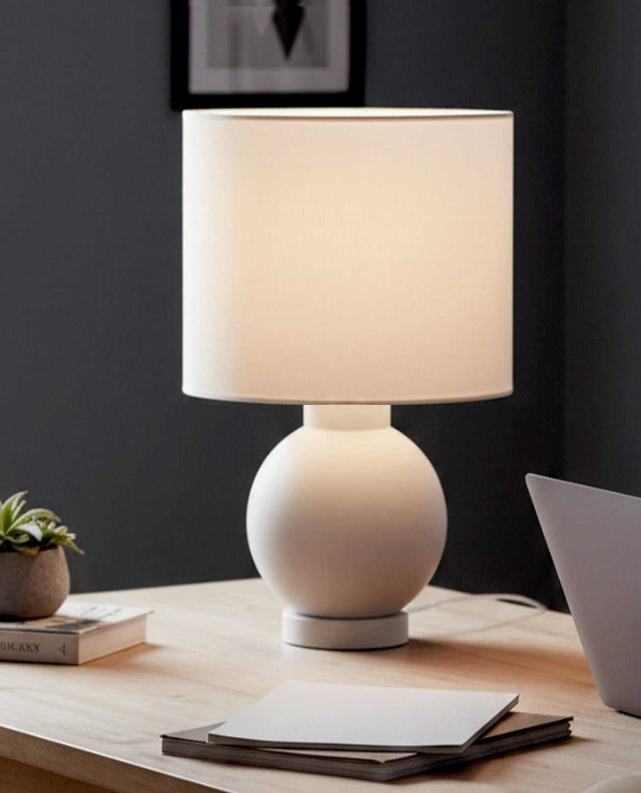 Sable One Light Table Lamp in Matte White Canarm Canada