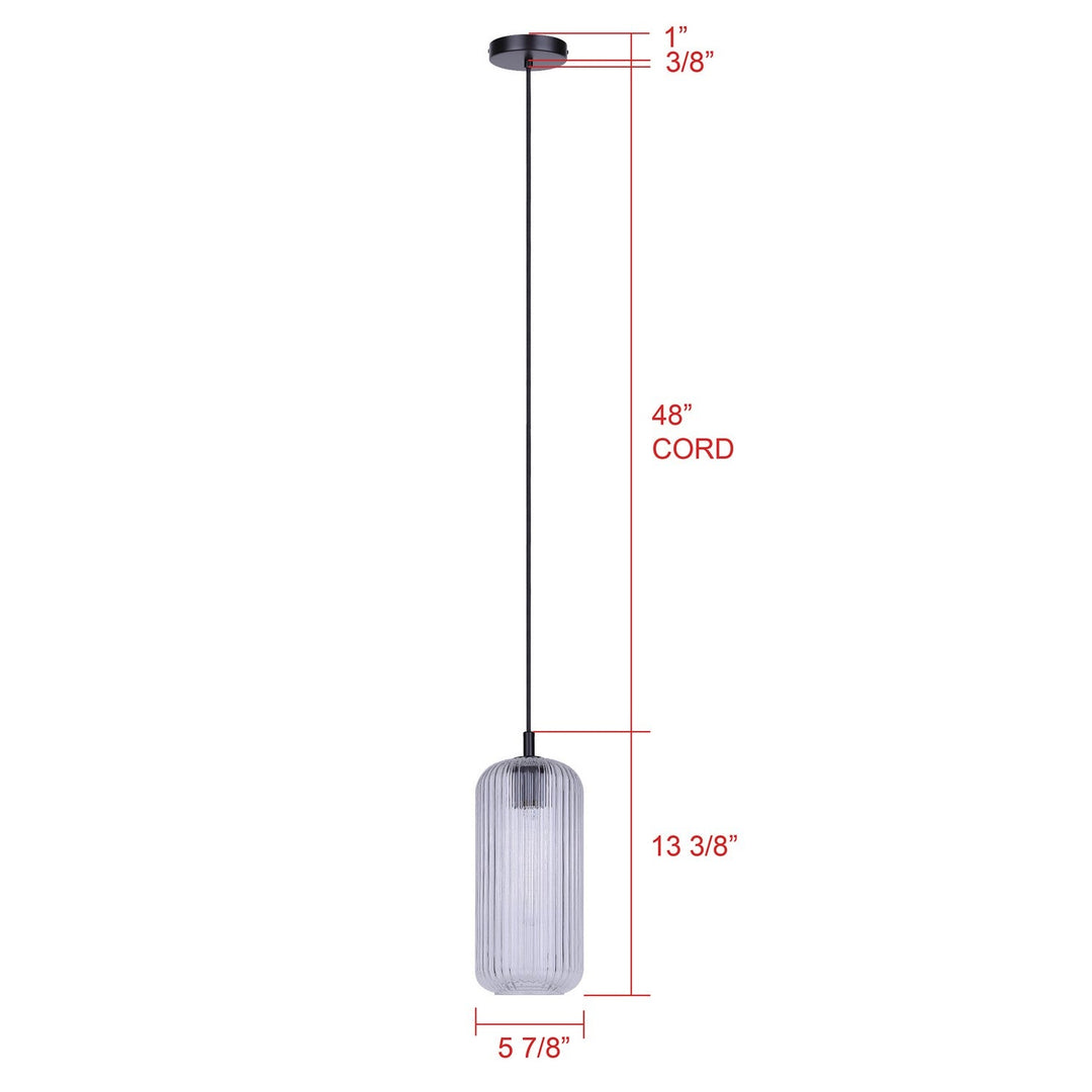 Malek One Light Pendant in Matte Black Canarm Canada
