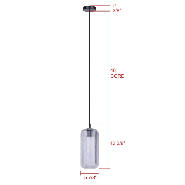 Malek One Light Pendant in Matte Black Canarm Canada