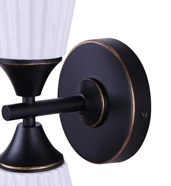 Draven Two Light Wall Sconce in Matte Black + White Canarm Canada