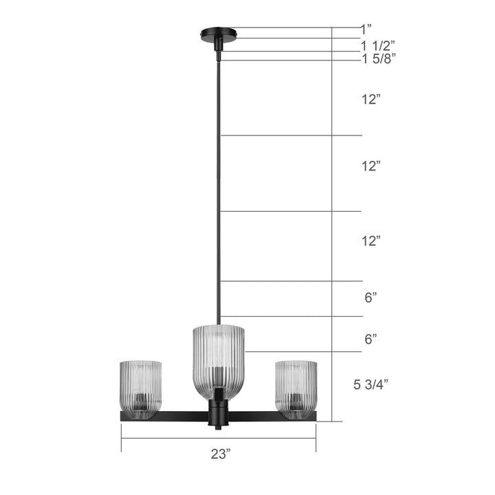 Renzo Four Light Chandelier in Matte Black Canarm Canada