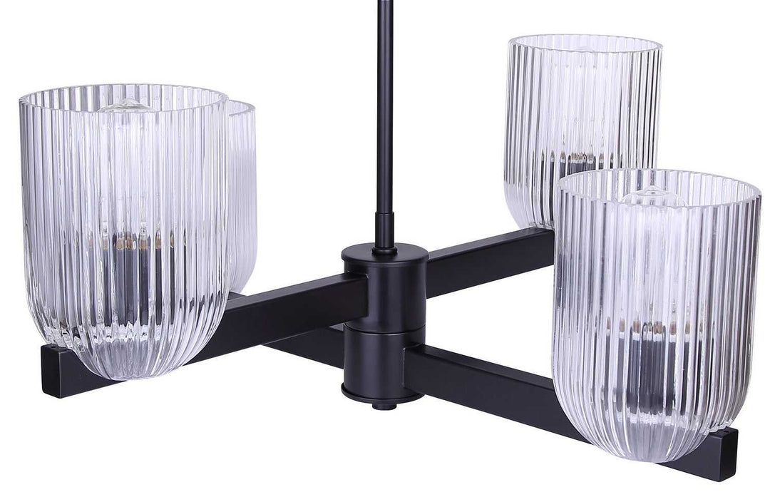 Renzo Four Light Chandelier in Matte Black Canarm Canada
