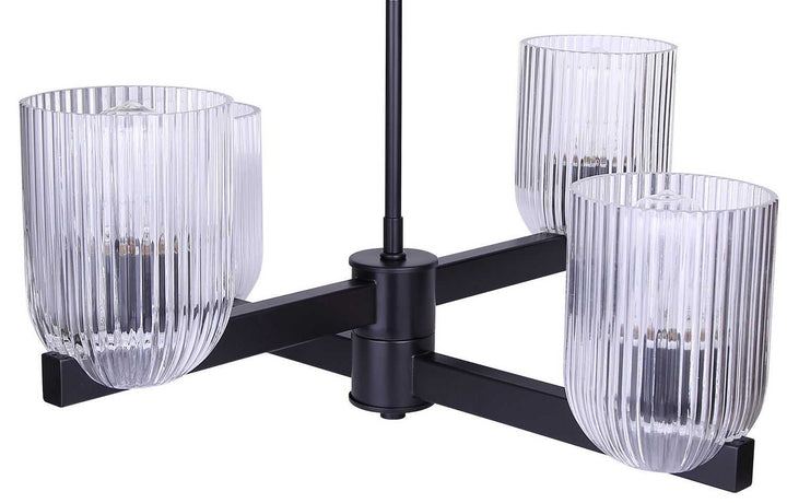 Renzo Four Light Chandelier in Matte Black Canarm Canada