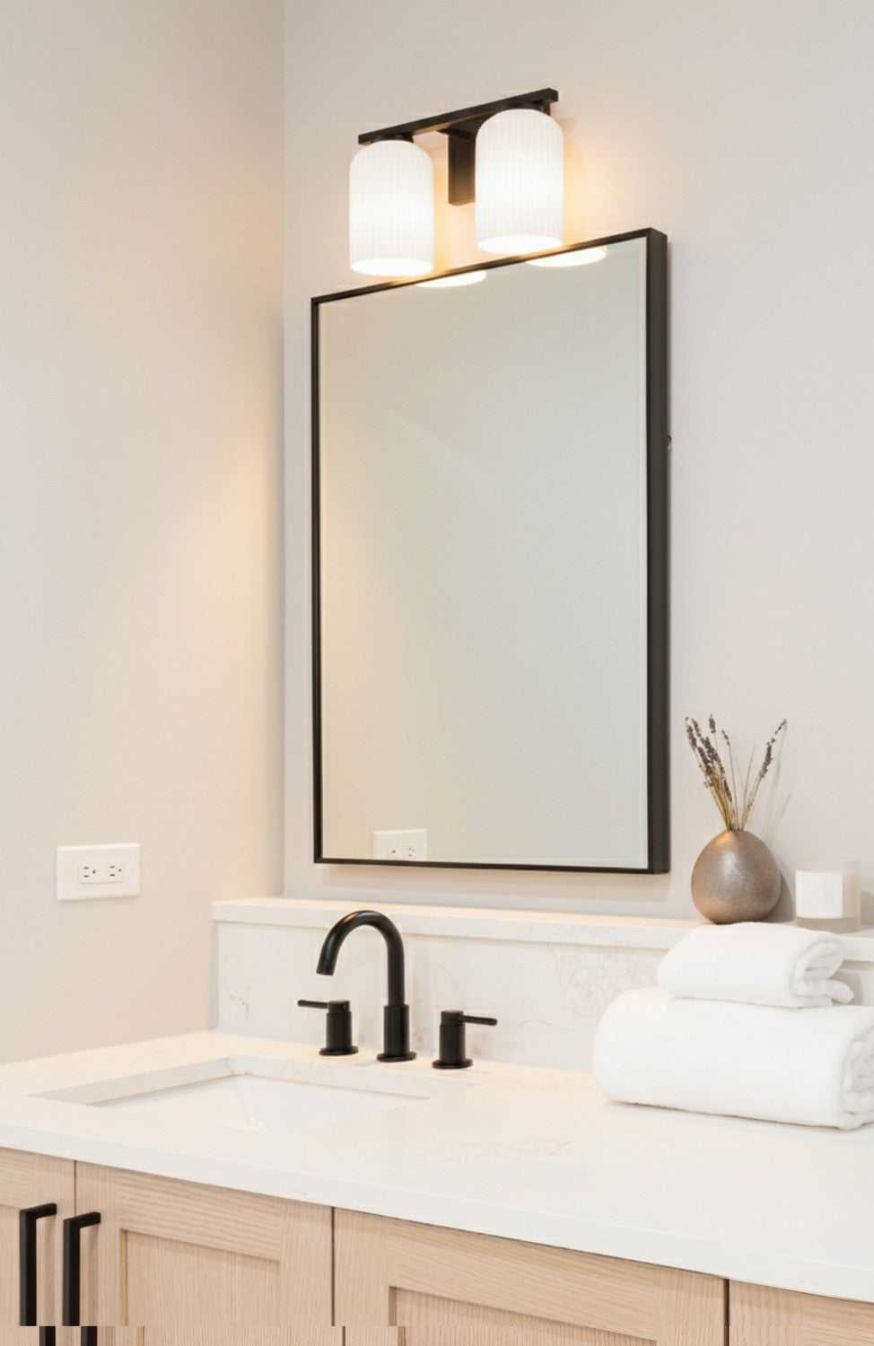 Bram Two Light Vanity in Matte Black Canarm Canada