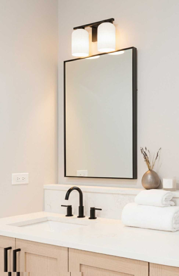 Bram Two Light Vanity in Matte Black Canarm Canada