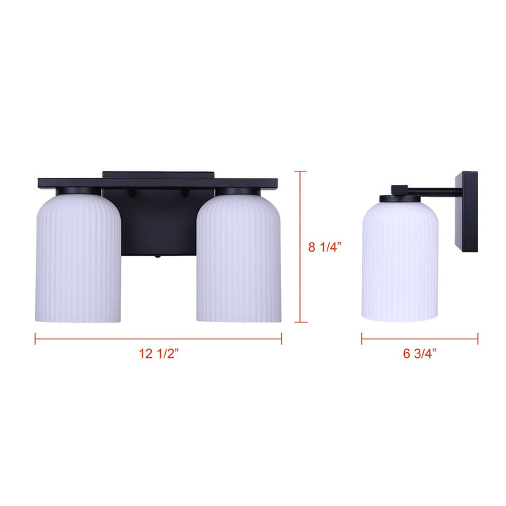 Bram Two Light Vanity in Matte Black Canarm Canada