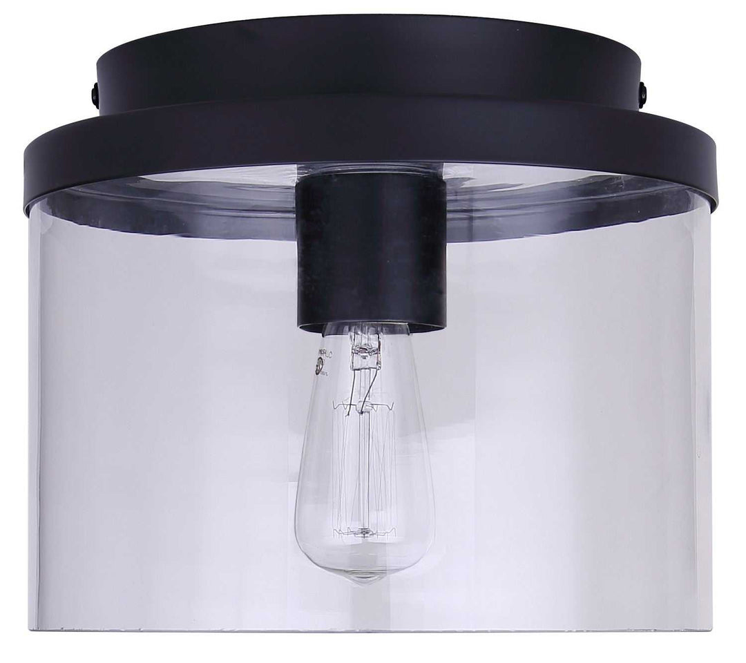 Britton One Light Flush Mount in Matte Black Canarm Canada