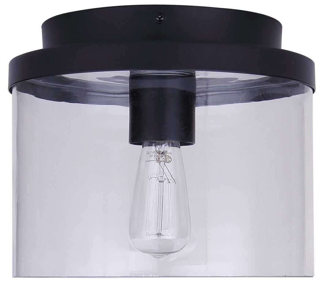 Britton One Light Flush Mount in Matte Black Canarm Canada
