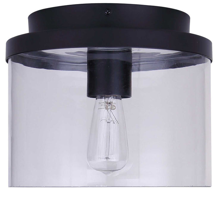 Britton One Light Flush Mount in Matte Black Canarm Canada