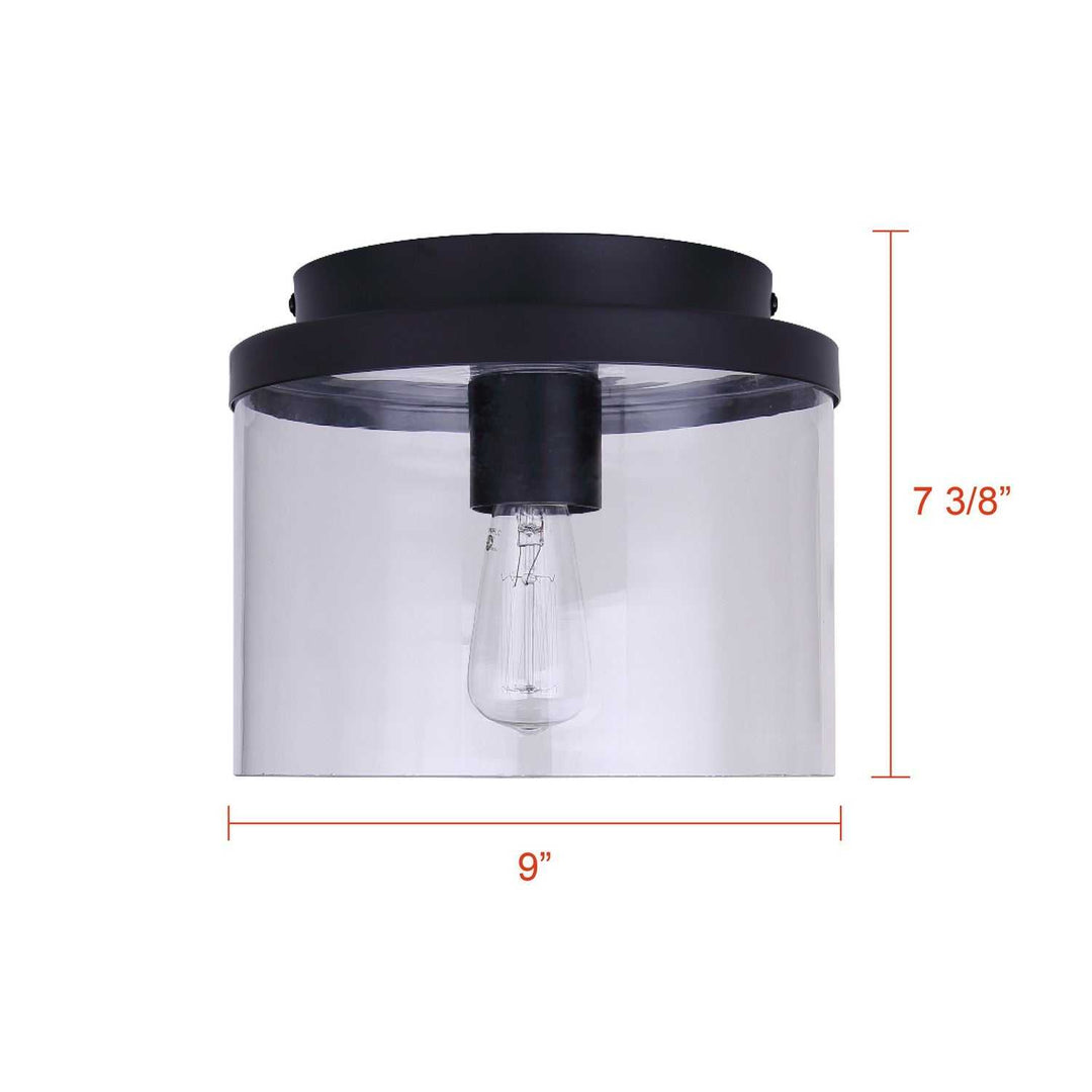 Britton One Light Flush Mount in Matte Black Canarm Canada
