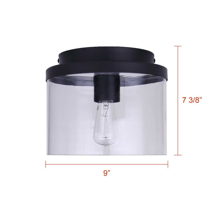 Britton One Light Flush Mount in Matte Black Canarm Canada