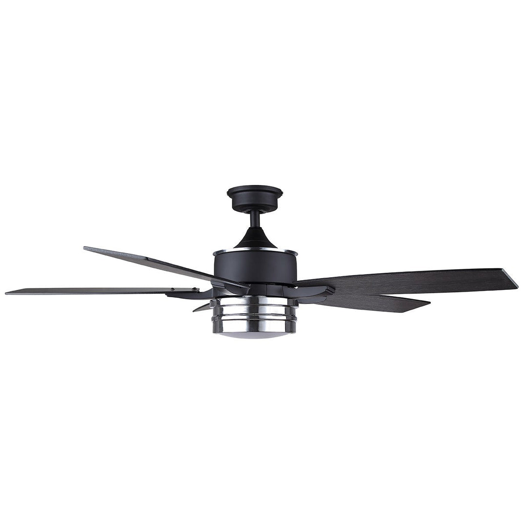 Shelton 52" Ceiling Fan in Matte Black And Chrome Canarm Canada