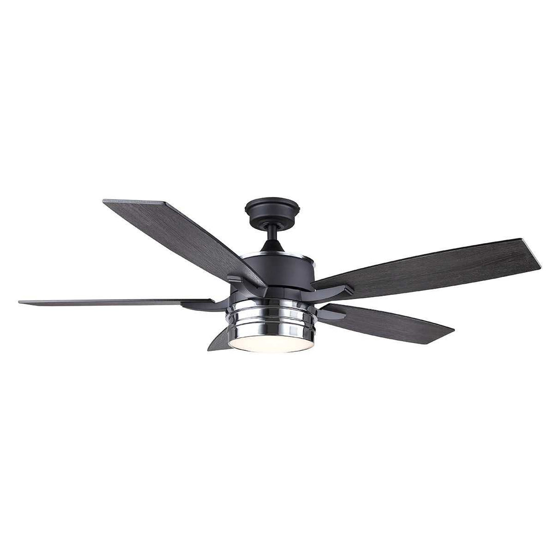 Shelton 52" Ceiling Fan in Matte Black And Chrome Canarm Canada