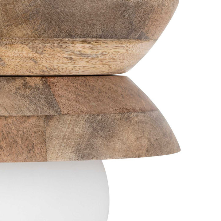 Maeva One Light Pendant in Natural Wood + Black Canarm Canada